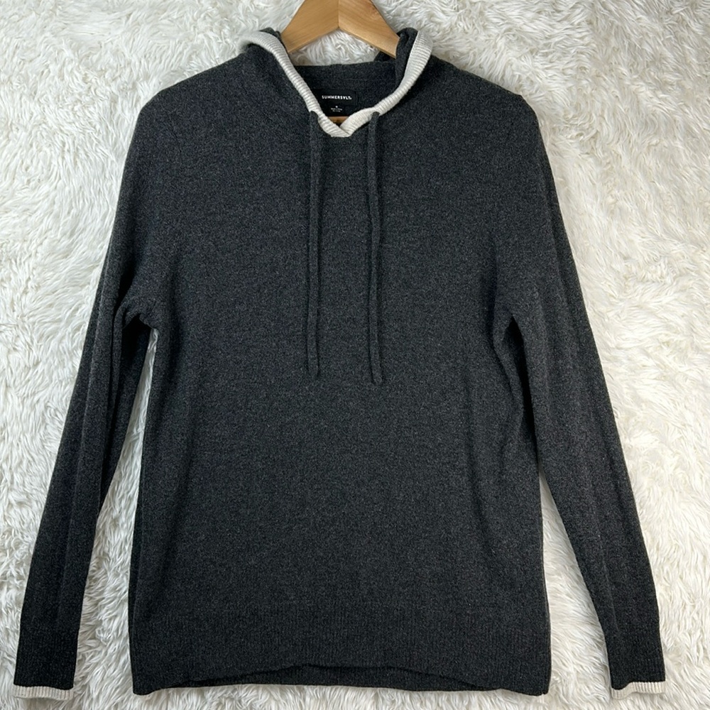 Summersalt gray hooded wool cashmere sweater